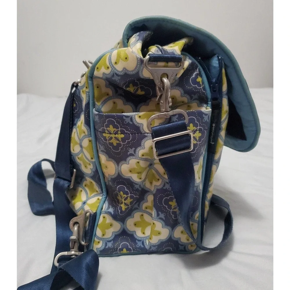 Petunia Pickle Bottom Baby Chic Diaper Bag Backpack Paisley Blue Green
